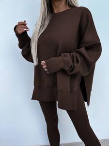 RUIQUWIN Support Customization New Women's Wear Casual <b>Tights</b> Loose Hoodie Set Slim Solid <b>Color</b> Two-Piece Set - Product Image 4