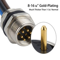 Conector de Sensor DIN M8 M12 para Montaje en Panel, IP67 Impermeable, 250V 4A, con Más de 20 Años de Experiencia en Diseño y Control de Riesgos