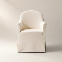 Fauteuil de salle à manger moderne de luxe rembourré avec jupe en cascade, chaise individuelle de designer à dossier arrondi pour la maison et l'hôtellerie