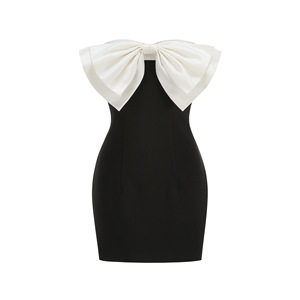 Nuevas llegadas de Bettergirl para Ramadán 2026: <span class=keywords><strong>Vestido</strong></span> de fiesta estéreo floral de un solo hombro, pequeño, en <span class=keywords><strong>blanco</strong></span> y negro y colorido. - Product Image 4