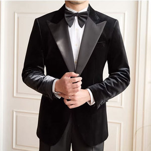 <span class=keywords><strong>Traje</strong></span> de Hombre de Alta Gama, Mezcla de Lana, Esmoquin Negro con Solapa de Satén, Atuendo Formal Personalizado <span class=keywords><strong>para</strong></span> Eventos de Gala - Product Image 1