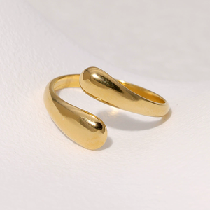 Classic Geometric Simple Design <b>Open</b> <b>Ring</b> Stainless Steel Gold Plated for Women Jewelry Wholesale - Product Image 1