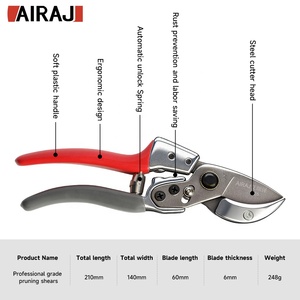 Sécateur de jardin professionnel électrique industriel AIRAJ, pliable, en acier, avec poignée en alliage, sans fil, pour la taille des arbres fruitiers - Product Image 6