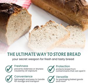 100 Transparent PE Shrink <b>Bags</b> with Straps Reusable Recyclable Embossed Homemade <b>Bread</b> Storage Moisture-Free Preservation - Product Image 6