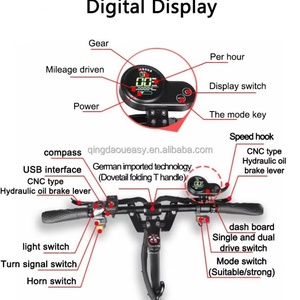 สกู๊ตเตอร์ไฟฟ้าพับได้ 2 ล้อ มอเตอร์คู่ 2400W ความเร็ว 70 กม./ชม. สกู๊ตเตอร์ไฟฟ้าทรงพลังสำหรับผู้ใหญ่ พร้อมยางออฟโรดขนาด 11 นิ้ว - Product Image 6
