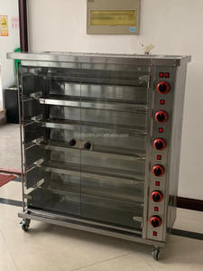 Machine à rôtir le poulet au gaz/électrique, rôtissoire à poulet industrielle, meilleur prix, 3, <span class=keywords><strong>6</strong></span>, 9 broches, acier inoxydable argenté, four de restaurant - Product Image 2