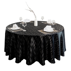 Customized Branded Antic <strong>Black</strong> Satin Banquet Round Party Hotel Wedding Banquet <strong>Table</strong> <strong>Clothes</strong> - Product Image 1
