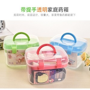 Cosmetic Storage <b>Box</b> With Handle Transparent Plastic Organizer With Dividers For <b>Makeup</b> Desk Storage 1-3L - Product Image 5