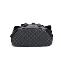 Sac à dos en cuir PU personnalisé 2025, imprimé, étanche, pour ordinateur portable, voyage d'affaires, avec fermeture éclair, accessoire de loisirs de haute qualité, design arqué