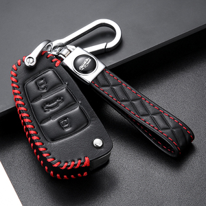 ที่หุ้มกุญแจรถหนังแฟชั่นทำด้วยมือสำหรับ <span class=keywords><strong>Audi</strong></span> A3 Q3 Q2L <span class=keywords><strong>Q2</strong></span>อีทรอนพับได้พร้อมตัวปิดแบบแขวน - Product Image 1
