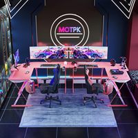 Nouvelle arrivée Table de jeu Rgb avec lumières Chambre Bureau Bureau de jeu rose Vente directe d'usine Bureau d'ordinateur de bureau