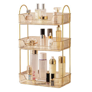 Organisateur de coiffeuse de salle de bain en plastique à 3 niveaux <span class=keywords><strong>Étagère</strong></span> de maquillage moulée par injection pour les cosmétiques Organisateur de coiffeuse de comptoir - Product Image 2