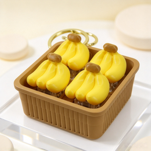 Llavero Antiestrés con Botón de Presión, Diseño de Cesta de Picnic de Frutas Impreso en 3D, Colgante Realista en 3D - Product Image 5