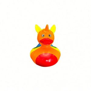 Hot Sale Promotional Unicorn Rainbow Ducks Soft Floating <b>Bath</b> Squeaky Toys Rubber Duck for Kids - Product Image 1