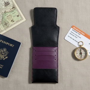 Boshiho Cowhide Vintage Genuine Leather Front Pocket <b>Slim</b> Bifold <b>Cards</b> <b>Holder</b> Wallet <b>Slim</b> RFID Leather Wallet - Product Image 3