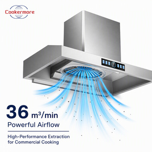 Hotte de cuisine professionnelle 750 mm à tête unique 1000 W en acier inoxydable avec commande tactile 36 m³/min Fabricant OEM ODM - Product Image 2