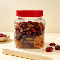 Pot de conservation en plastique PET transparent de qualité alimentaire de 305 ml, à large ouverture, hermétique, avec couvercle à vis, pour les raisins secs, les noix, les aliments secs, emballage alimentaire
