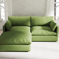 Meubles de salon en forme de L de luxe, canapé modulaire sectionnel 3 places