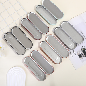 Boîte en étain ovale à couvercle coulissant givré pour rangement de papeterie, aiguilles à acné, outils de beauté, autocollants créatifs, conteneur à bougies - Product Image 3