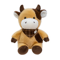 Nouvelle Peluche Vache en Polyester Transfrontalière Rembourrée de Coton PP - Cadeau pour Enfants et Couples, Thème Calme, Promotionnel