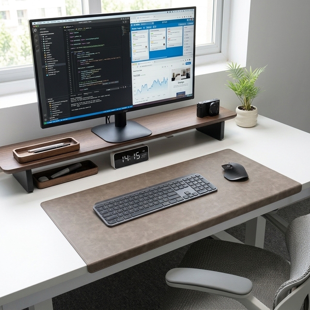 Custom Color Non-Slip Large Office Desk Mouse Pad XXL Leather Desk Mat with Stitched Edges Anime Gaming Style