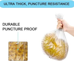 Sacs poubelle transparents jetables en PET respectueux de l'environnement - faciles à déchirer et à tirer - pour usage domestique et hôtelier - Product Image 3