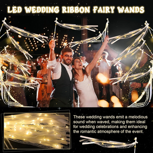 Varitas de Hadas de Seda con Campanas LED y 3 Modos de Iluminación de Colores para Bodas, Año Nuevo y Acción de Gracias - Product Image 4