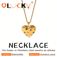 Collier pendentif en forme de cœur en zircon pour femme, plaqué or 18 carats, en acier inoxydable, résistant à l'eau et à la ternissure, fabriqué par LUCKYJIU, fabricant de bijoux sur mesure