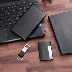 Executive Gift <b>Set</b> PU Leather Branded <b>Notebook</b> Digital Printing Keychain Card Holder for Corporate Branding Promotional - Product Image 2