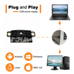 3D เซ็นเซอร์จดจำใบหน้าแบบ NPU เซ็นเซอร์ WDR SC2356เซ็นเซอร์ CMOS 2MP IR RGB ToF Ai การตรวจหาการลื่นไหลโมดูลกล้อง USB - Product Image 5