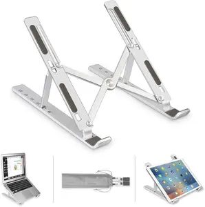 Soporte portátil Soporte plegable para computadora portátil Soportes ajustables de aluminio para Computadora Portátil para computadoras portátiles de todos los tamaños