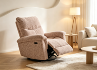 Fauteuil inclinable électrique simple VOXHOME moderne pour salon, appartement, pivotant, en tissu, avec fonction de relaxation électrique, mobilier de maison