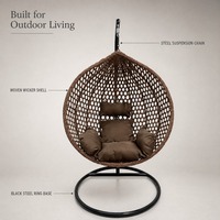 Fauteuil suspendu en rotin pour l'extérieur, chaise suspendue en forme d'œuf, siège suspendu pour jardin intérieur, balançoire de patio en saule, chaise individuelle