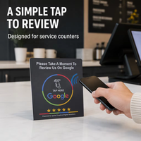 Support NFC pour carte Google Review avec impression de code QR, en PVC, 13,56 MHz, support de table RFID pour les médias sociaux ou le marketing