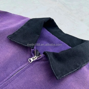 High Quality Embroidery Zip up Workwear Vintage <b>Work</b> <b>Jacket</b> Manufacturer Custom Violet Acid Wash Heavyweight <b>Canvas</b> <b>Work</b> <b>Jackets</b> - Product Image 2