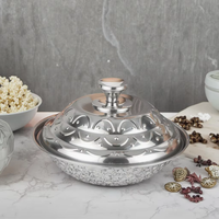 Nouveau Plateau Buffet Hôtelier Africain Anti-Rouille en Acier Inoxydable 410, Plateaux en Acier Inoxydable avec Couvercle pour Bain-Marie