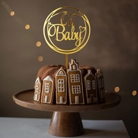 Goldener 'Oh Baby' Kuchenaufsatz aus Acryl für Babyparty, Mädchen- und Jungen-Geburtstage, Erstkommunion und Dessert-Dekorationen