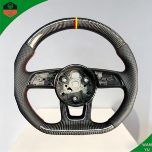 พวงมาลัยรถยนต์รุ่น Carbon Sports ผลิตจากวัสดุ Alcantara สำหรับรถยนต์ <span class=keywords><strong>Audi</strong></span> <span class=keywords><strong>Q</strong></span> C8 A1 A3 A4 A5 A6 A7 A8 B6 B7 B8 B9 C6 C7 TT R8 - Product Image 1