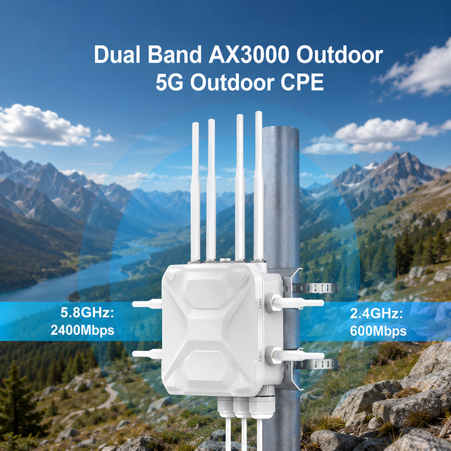 OEM/ODM 5G CPE Outdoor WiFi6 AX3000 Industrial Router POE Powered Supports OpenWrt and Modbus Protocols for Remote IoT