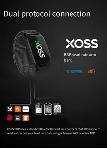 XOSS Beat Band Pro Heart Rate Monitor TPE Material <b>Rechargeable</b> <b>Battery</b> Magnetic Charging IOS Compatible Waterproof Outdoor - Product Image 6