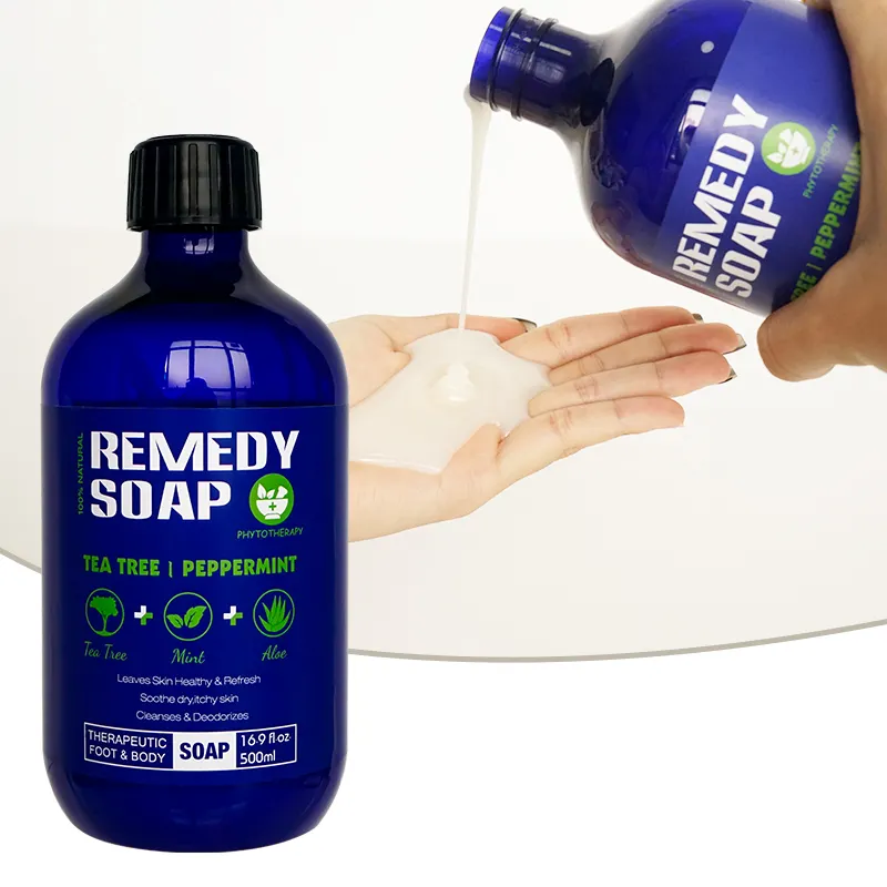 Etiqueta privada Natural Organic Body Wash Remedy Soap Romero Body Care Healing Gel de ducha nutritivo para suavizar el jabón líquido