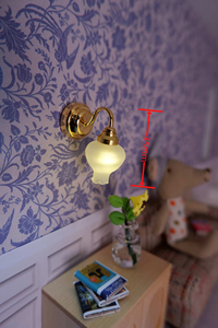 Mini Lámpara de <span class=keywords><strong>Cristal</strong></span> a Escala 1/12, Lámpara LED Iluminable, Lámpara de Mesa/Pared para Decoración de Escenas de Casa de Muñecas - Product Image 3