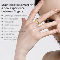 Anillo Inteligente de Moda, Monitor de Salud de Acero, Podómetro, Monitor de Sueño, Control por Gestos, Control Remoto para Fotos y Videos, OEM