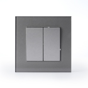 EU tiêu chuẩn 86 loại tường ổ cắm và thiết bị chuyển mạch 2 Gang <span class=keywords><strong>1</strong></span> cách 2 cách ánh sáng điện vàng đen trắng grey Glass Bảng điều chỉnh tường chuyển đổi - Product Image 1