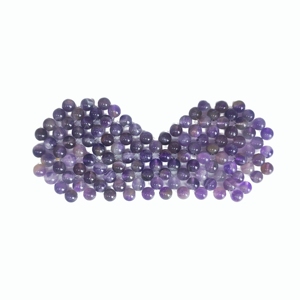 Women Cosmetic Gift Natural Purple Amethyst Round Bead Eye Mask Mini Size Cooling Stone Eye Cover Reusable Eye Relax Tool - Product Image 3