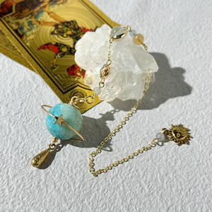 Wholesales Natural Amazonite Sphere Pendulum Healing Stones Witchcraft Pendulum Divination Reiki <strong>Clock</strong> Suncatcher for <strong>DIY</strong> Gift - Product Image 3