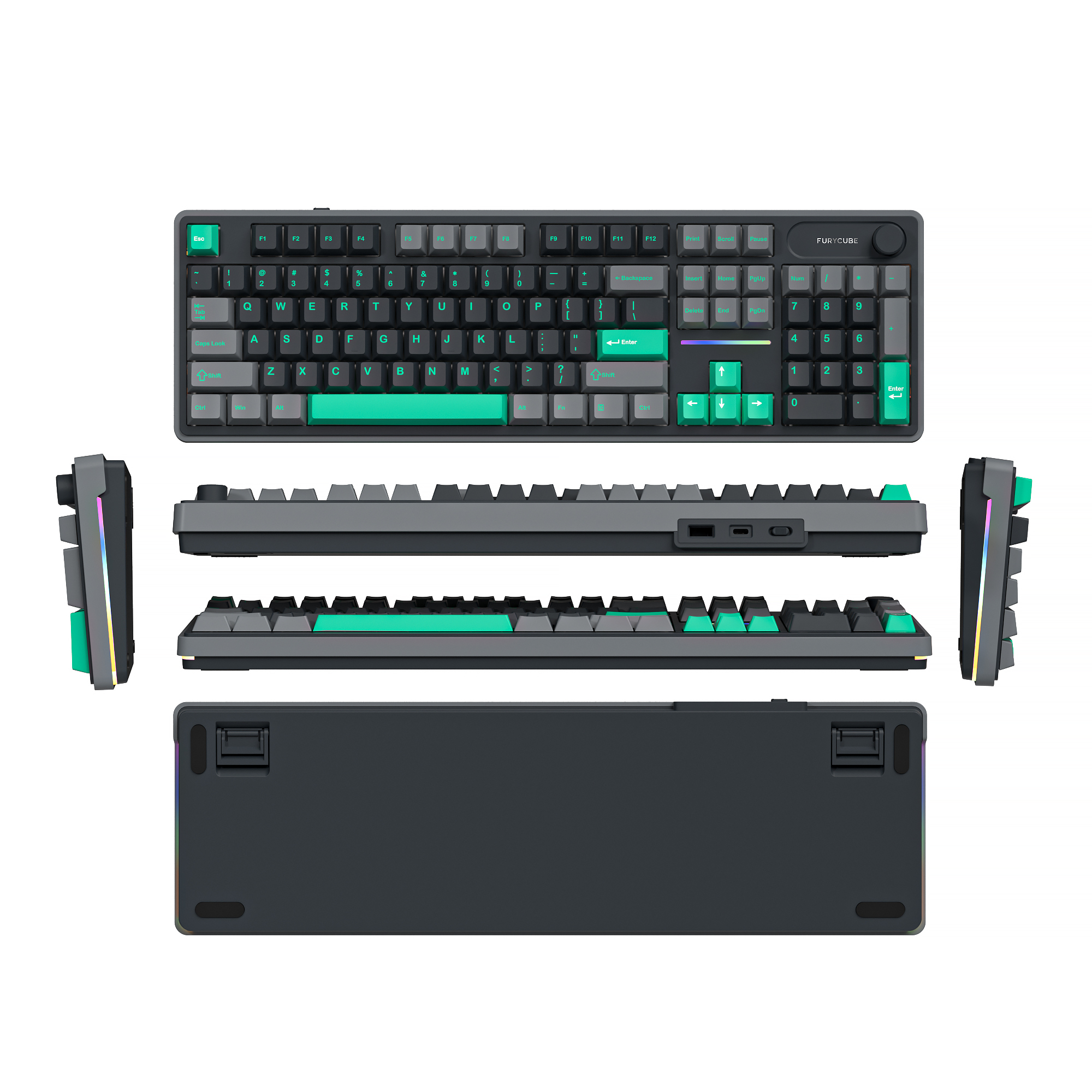 Negro-gris-verde