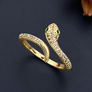 Snake Shape Open <b>Ring</b> Micro Set Zircon <b>Adjustable</b> For Women Fashion Jewelry Index Finger <b>Ring</b> - Product Image 4