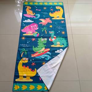 Serviettes <span class=keywords><strong>de</strong></span> <span class=keywords><strong>plage</strong></span> en microfibre personnalisées en usine, ultra absorbantes, séchage rapide, sans sable, imprimées <span class=keywords><strong>de</strong></span> dessins animés, avec logo personnalisé pour le voyage - Product Image 1