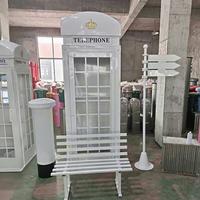 Ensemble de cabine téléphonique blanche, boîte aux lettres, banc, photomaton pour événements SMOOTH, pour mariage et fête